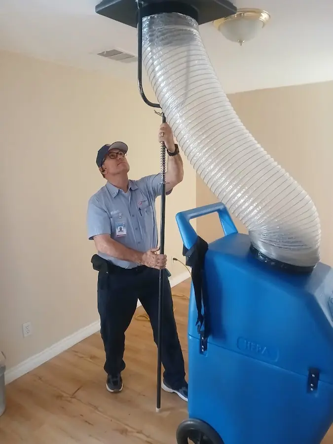 Mini Split Installation technician using HEPA equipment in Davis